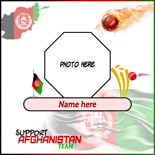Icc World Cup 2024 Support Team Afghanistan Photo Frame With Name